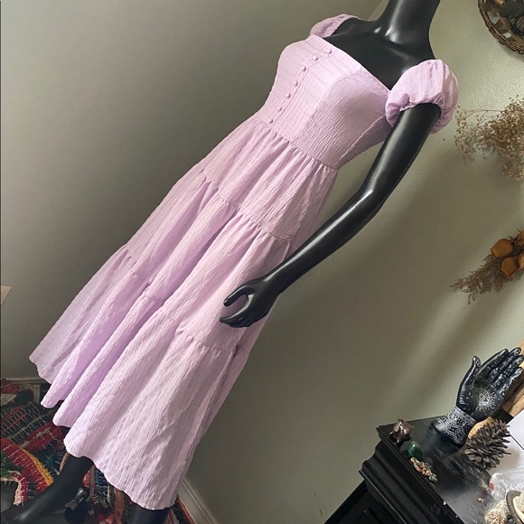Lavender Puff Sleeve Maxi Dress - Picture 5 of 11